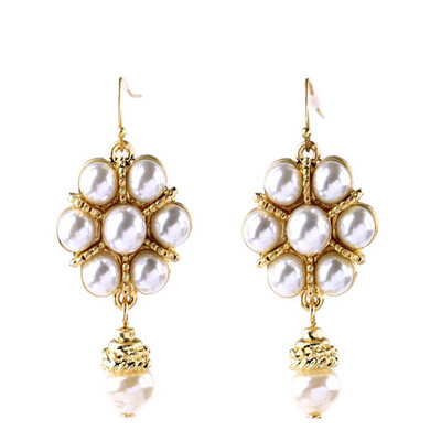 

Aiyaya Fashion Jewelry Simulted Pearl Snowflake Cross Pendant Earrings High Quality New Arrival