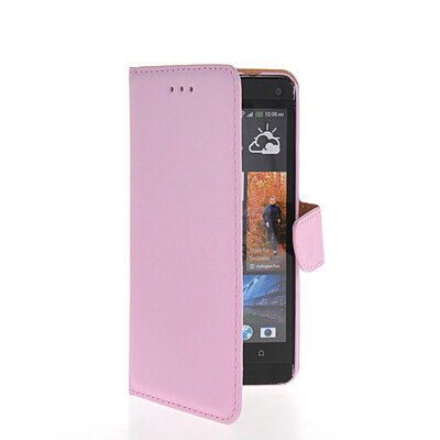 

MOONCASE кошелек Сторона Флип кожаный чехол Слот для карты отойти чехол для HTC One M7 розовый