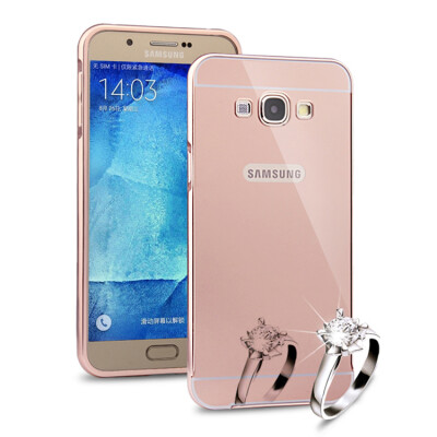 

MOONCASE Metal Frame Edge Mirror Back Protective Shell 2 in 1 Thin Case Cover for Samsung Galaxy J1