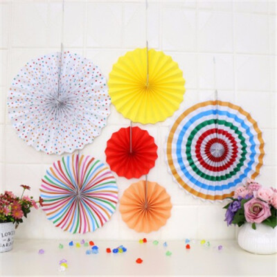 

Birthday party decoration paper fan flower set background wall shopping mall DIY ornaments wedding room window decorative fans