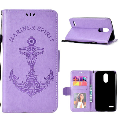 

MOONCASE Huawei Y9 2018 Embossed Mermaid Anchor Leather Case - Purple