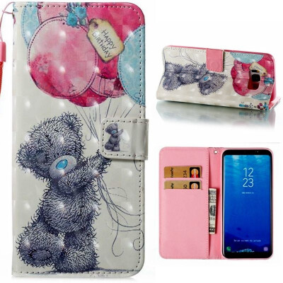 

3D Flip Leather Wallet Slots Stand Phone Case Cover For iPhone 8 8 Plus 7 7 Plus 6 6S Plus X Samsung S8 S8 Plus S7 S7 Eedg