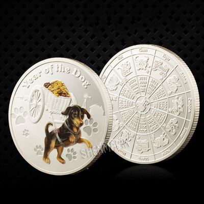 

2018 dog gold mountain commemorative coins prosperous wealth 12 zodiac prosperous wealth dog coins new year commemorative coin