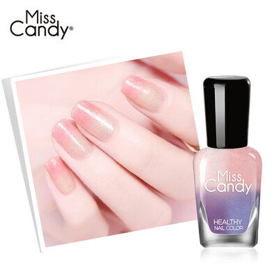 

Miss Candy Healthy Manicure Can Tear Nail Polish Hand Tearing Environmentally Lasting Color Change Nail Polish Waving Light Temperature Change Pink NL001