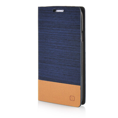 

MOONCASE Canvas Design Leather Side Flip Wallet Pouch Stand Shell Back ЧЕХОЛ ДЛЯ Samsung Galaxy S5 Dark Blue