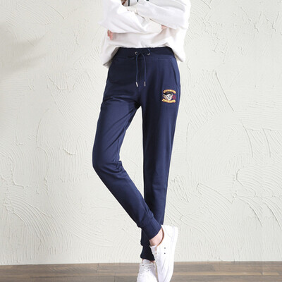 

Langyue womens sports pants women 2018 autumn new harem pants students school pants Korean version of the pants feet casual pants LWKX188115 blue
