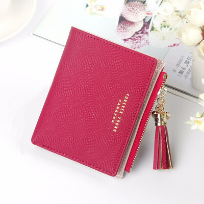 

Short wallet female fold simple Korean version thin style lovely zipper multi function student