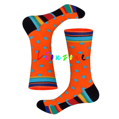 

LIONZONE 2018 New Arrived Happy Socks Unisex Men Women Striped Lattice Dot Design Colorful Cotton Socks Leisure Socks Funny Gift