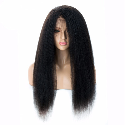 

9A Yaki Straight Lace Front Human Hair Wigs Straight Brazilian Virgin Hair with Baby Hair 130 Density Lace Wigs10-16 inches