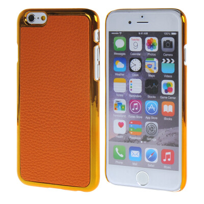 

MOONCASE Litchi Skin золото Chrome Hard Back чехол для Cover Apple iPhone 6 Plus (5.5") Orange