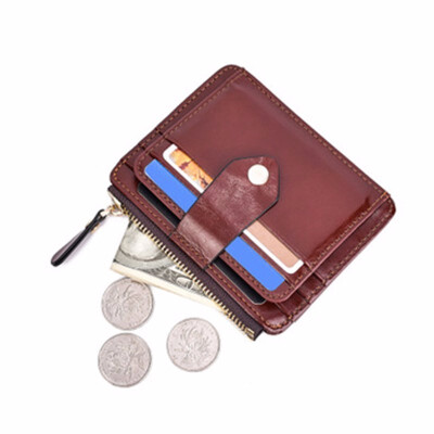 

Multi card small card bag womens short PU thin section Mini couple clip bank card cover