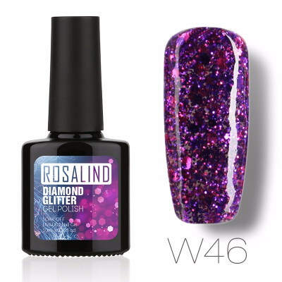 

ROSALIND Gel 1S PBlack Bottle 10ML Diamond Glitter W01-29 Gel Nail Polish Semi Permanent Nail Art UV&LED Soak-Off gel lacquer