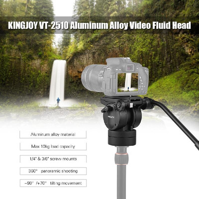 

KINGJOY VT2510 Video Fluid Head Hydraulic Damping Tripod Ball Head with 14" 38" Screw Mounts for Sony Nikon Canon DSLR Camer
