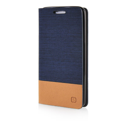 

MOONCASE Canvas Design Leather Side Flip Wallet Pouch Stand Shell Back ЧЕХОЛ ДЛЯ LG G2 Dark Blue