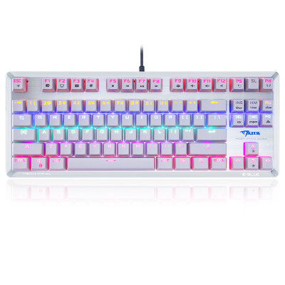 

Yibo (E-3LUE) K727 six-color mixed color mechanical keyboard 87 key white green axis