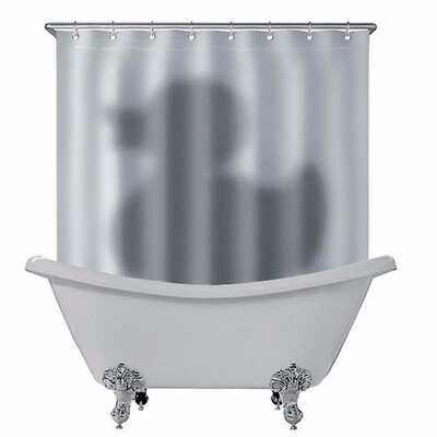 

3D Waterproof Polyester Shower Curtain Duck Shadow Pattern with 12 Plastic Hooks