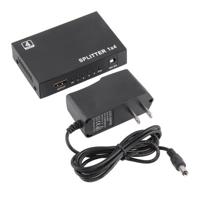 

Full HD 1X4 4Port Hub Repeater v 1.3 3D 1080p Amplifier HDMI Splitter Box Black