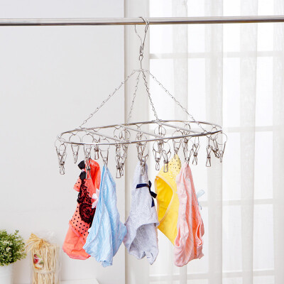 

ORZ Stainless Steel Oval Clothes Drying Rack Hanger Socks Shorts Underwear Drying Hanger shelf 25 Clips / 20 Clips