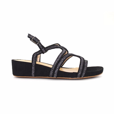 

Ladies Wedges Gladiator Comfy Open-Toe Strappy Golden Black Bohemia Roman Sandals Shoes