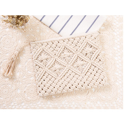 

SMOOZA 2018 new Knitted Women Envelope Hasp Beach Bag Clutch Elegant Female Braided Handbag Envelope Hasp Beach Bag For Ladies