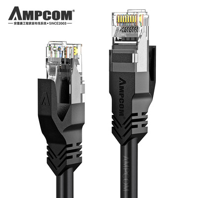 

AMPCOM super five network cable oxygen free copper core network jumper 05 m unshielded high speed cat5e 8 core twisted pair network cable AMC5EBK71605