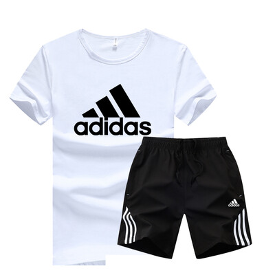 

Damaizhang Brand Hot Sale Men Sport T-shirt With Pant Summer Mens Jogging Set Cotton Breathable Track Suit Running Clothing
