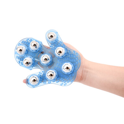 

Herb Garden Portable Arm Leg Back Palm Type Nine Beads Massage Gloves Blue