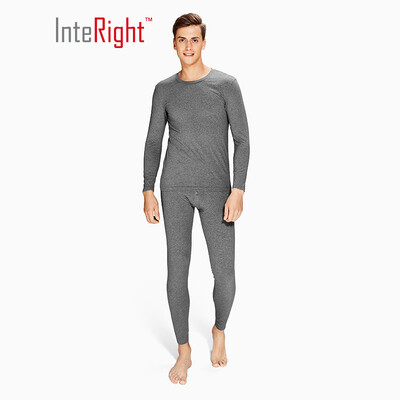 

INTERIGHT Qiuyi Qiuku 50S long-staple cotton spandex comfortable warm male round neck suit ingenuity to create Jingshu cotton craft white