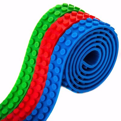 

Block Tapes for Toys Building Block Tape Non-Toxic Food Grade Silicone Toys for Kids Adults Reusable Multi Colour 2 Studs-3 Packs