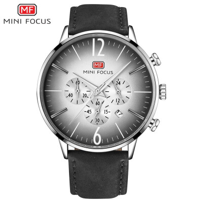 

MINI FOCUS Fashion Leather Strap Sport Men Quartz Watch MF0114GL