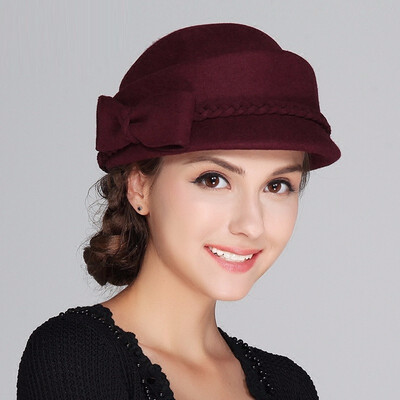 

New Arrival Woman Autumn Winter Hat Lady Fashion Woolen Felt Hat Girls Elegant Fashion Beret Cap British Leisure Cap B-7582