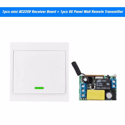 

Wireless Remote Control Switch AC 220V Receiver 1 Gang 433MHz Push Button Wall Light Switch Panel Remote Transmitter with Stickers
