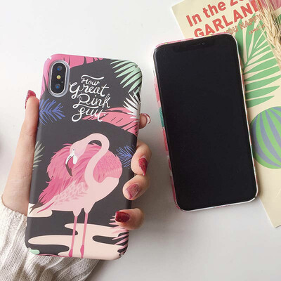 

Cartoon Flamingo Series Mobile Shell iPhone78 plus Simple Apple X All Inclusive Mobile Hard Case