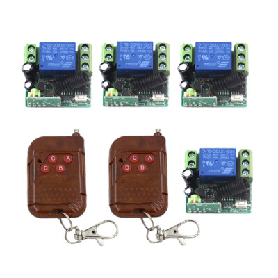 

MITI NEW! DC12V 4 Relay Momentary Toggle RF Remote Control Switch System Wireless Receiver&Transmitter