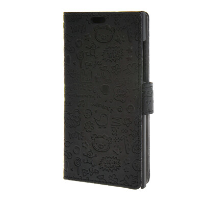 

MOONCASE Lovely pattern Leather Card Wallet Slot Bracket Back чехол для BlackBerry Leap Black