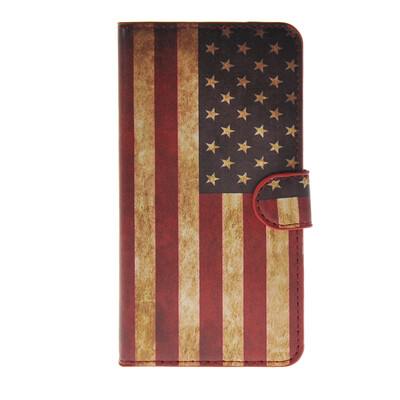

MOONCASE U.S American Flag Leather Side Flip Wallet Card Slot Stand Pouch ЧЕХОЛ ДЛЯ Samsung Galaxy E7
