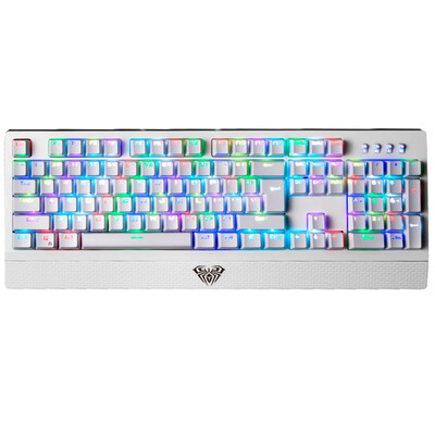 

Wolf spider (AULA) free wing full color RGB mechanical keyboard without red 104 key game keyboard mechanical green axis white version