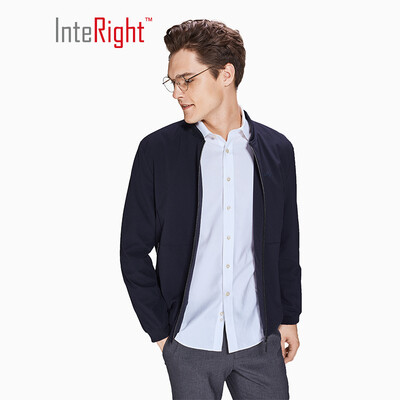 

INTERIGHT Mens Light Business Stand Collar Commuter Jacket Navy