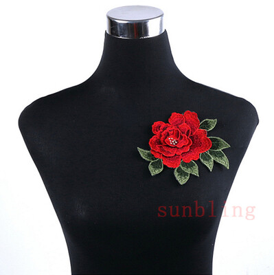

1pcslot Brand Patches Flowers Embroidered Patch Iron On Red Rose Fabric Repair Sew Badges Clothes Appliques DIY Wedding Sticker