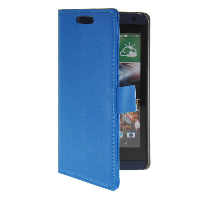 

MOONCASE Slim Leather Flip Wallet Card Pouch with Kickstand Shell Back ЧЕХОЛ ДЛЯ HTC Desire 610 Blue