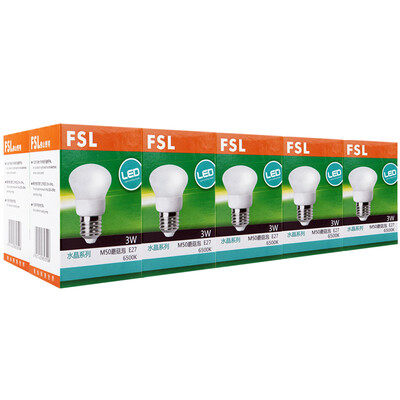 

Jingdong Supermarket Foshan Lighting FSL LED Bulb Energy Saving 3W Big E27 Crystal Mushroom Foam Daylight 6500K 10 Pack