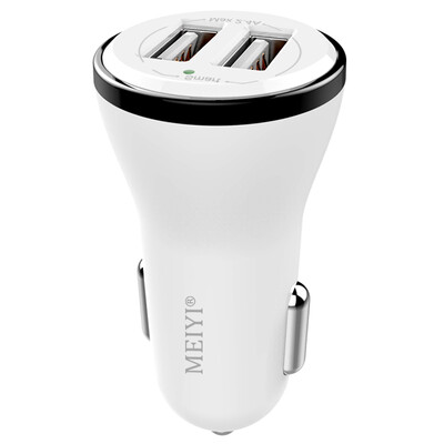 

Mei Yi charger for carcar charger2 in 1 Cigarette Lighter USB car charger white