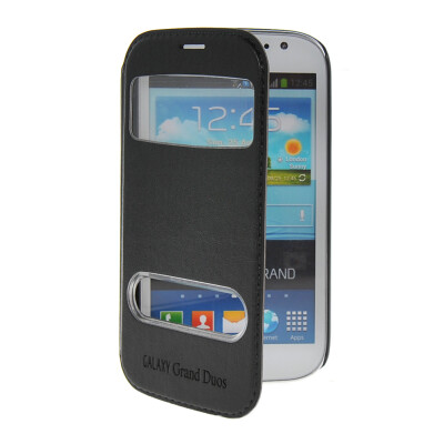 

MOONCASE View Window Leather Side Flip Pouch Stand Shell Back ЧЕХОЛ ДЛЯ Samsung Galaxy Grand Duos i9080 i9082 Black