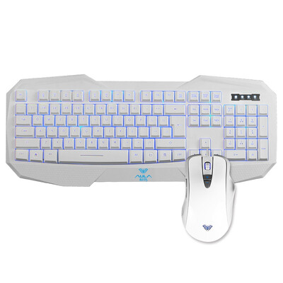 

Trolley AULA Thriller Skull&Mouse Set Backlit Game Keyboard Mouse White Edition