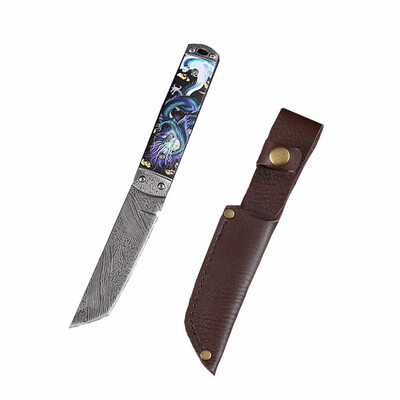 

CHACHEKA 3D Dragon Pattern Outdoor Tactical Fishing Hunting Knife 3CR13 Fixed Blade Survival Knives Camping EDC Hand Tool
