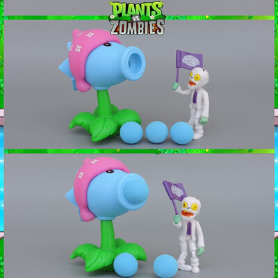 

PVZ Plants Vs Zombies Peashooter PVC Action Figure Model Toy Gifts Toys for Children High Quality Brinquedos Can Launch