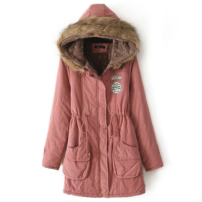 

Thick cotton-padded JacketWinter new arrival fur collar hooded coat womens cotton-padded coat large size