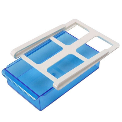 

UpperX Slide Fridge Freezer Space Saver Organization Storage Rack Shelf Holder Blue