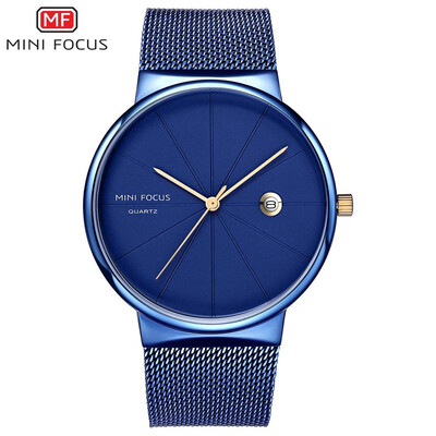 

MINI FOCUS Fashion Stainless Steel Strap Business Men Quartz Watch MF0176G