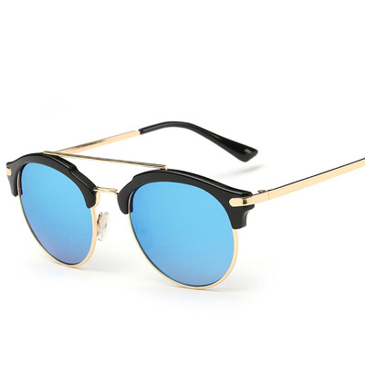

FEIDU Fashion Oval Sunglasses Women Men Brand Designer Vintage Cat Eye Semi-Rimless Mirror Sun Glasses Oculos De Sol Feminino